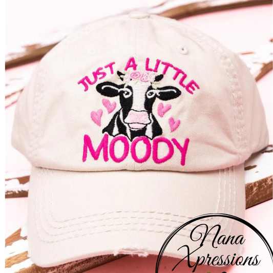 Distressed Stone 'Little Moody' Cow Baseball Cap