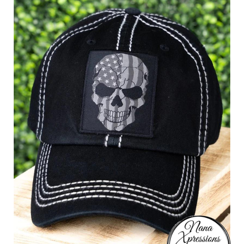 Black Skull Flag Baseball Cap