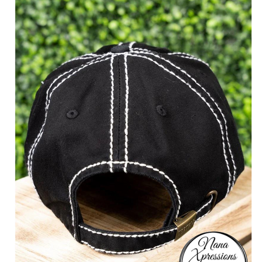 Black Skull Flag Baseball Cap